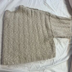 Free People Ivory Textured Knit Top